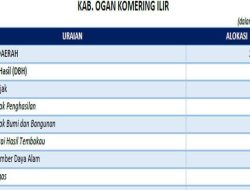 Ogan Ilir Terima Dana Transfer Daerah 2025 Rp1 Triliun Bulanan, DAU Terbesar