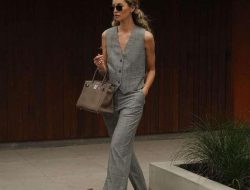 Gaya vest jas wanita yang modis dan anggun