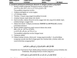 Contoh Soal Ujian Akhir Tahun Fikih Kelas 5 SD